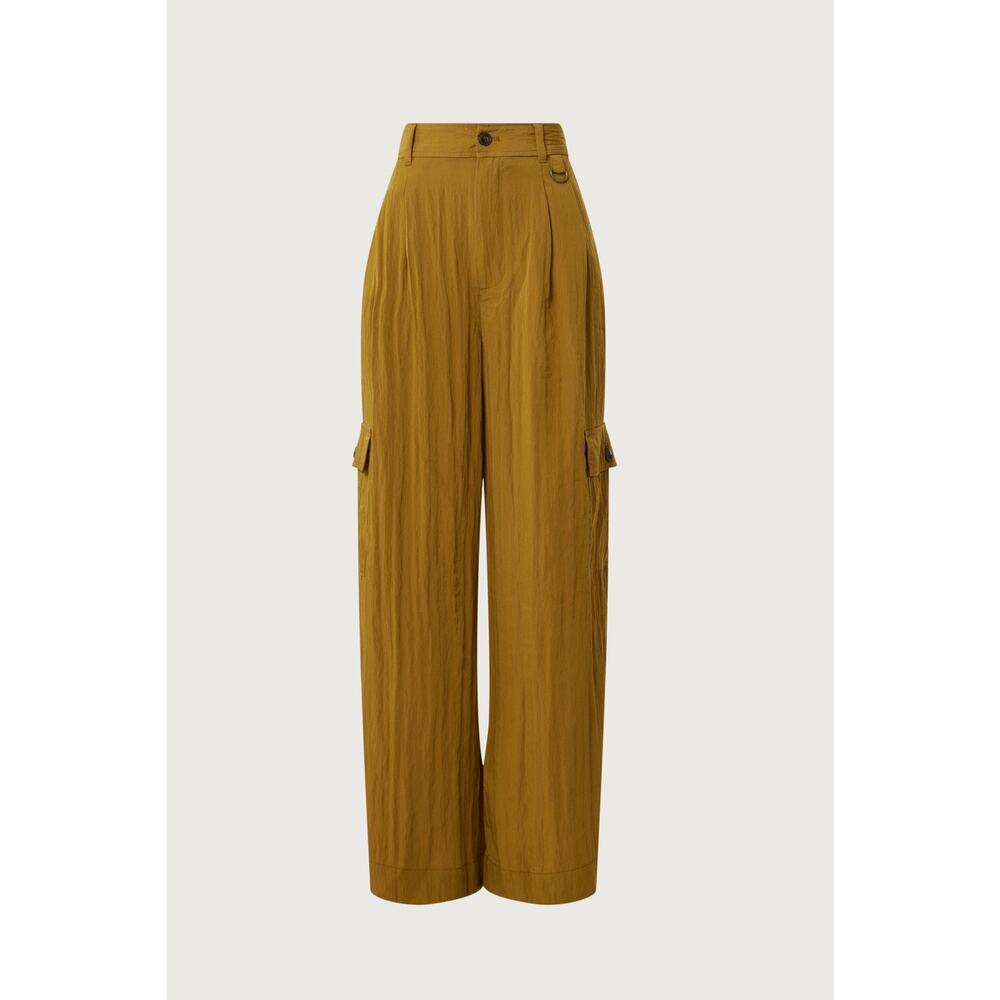 Madewell The Harlow Wide-Leg High Rise Olive Drapey Relaxed Cargo Pants Size 14 - Picture 5 of 16